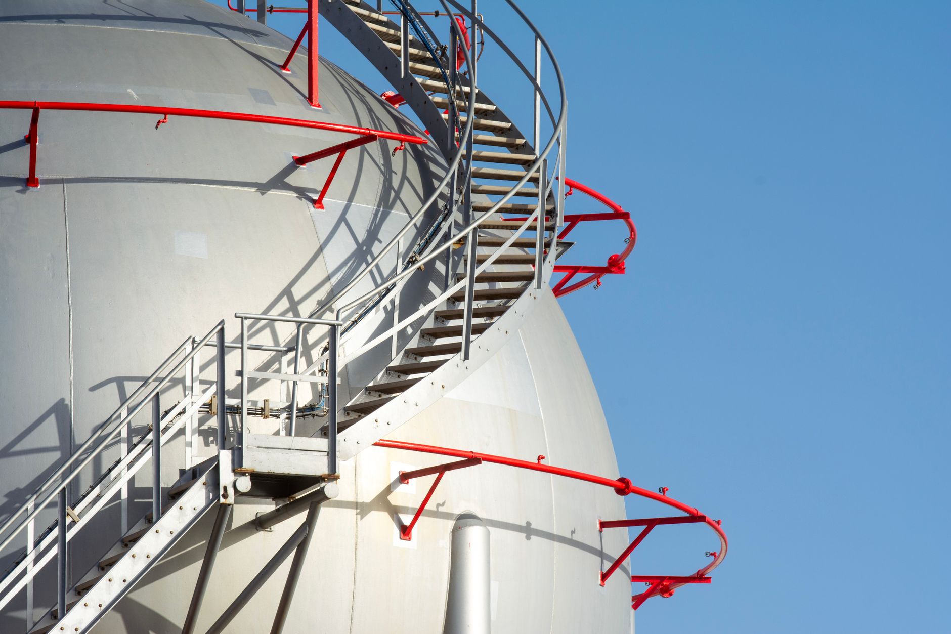 Steel access platform and stairs in an industrial plant