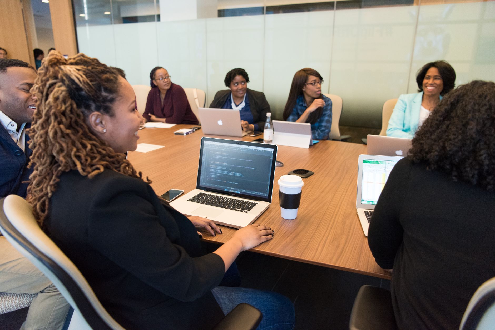 Engineers in a project meeting