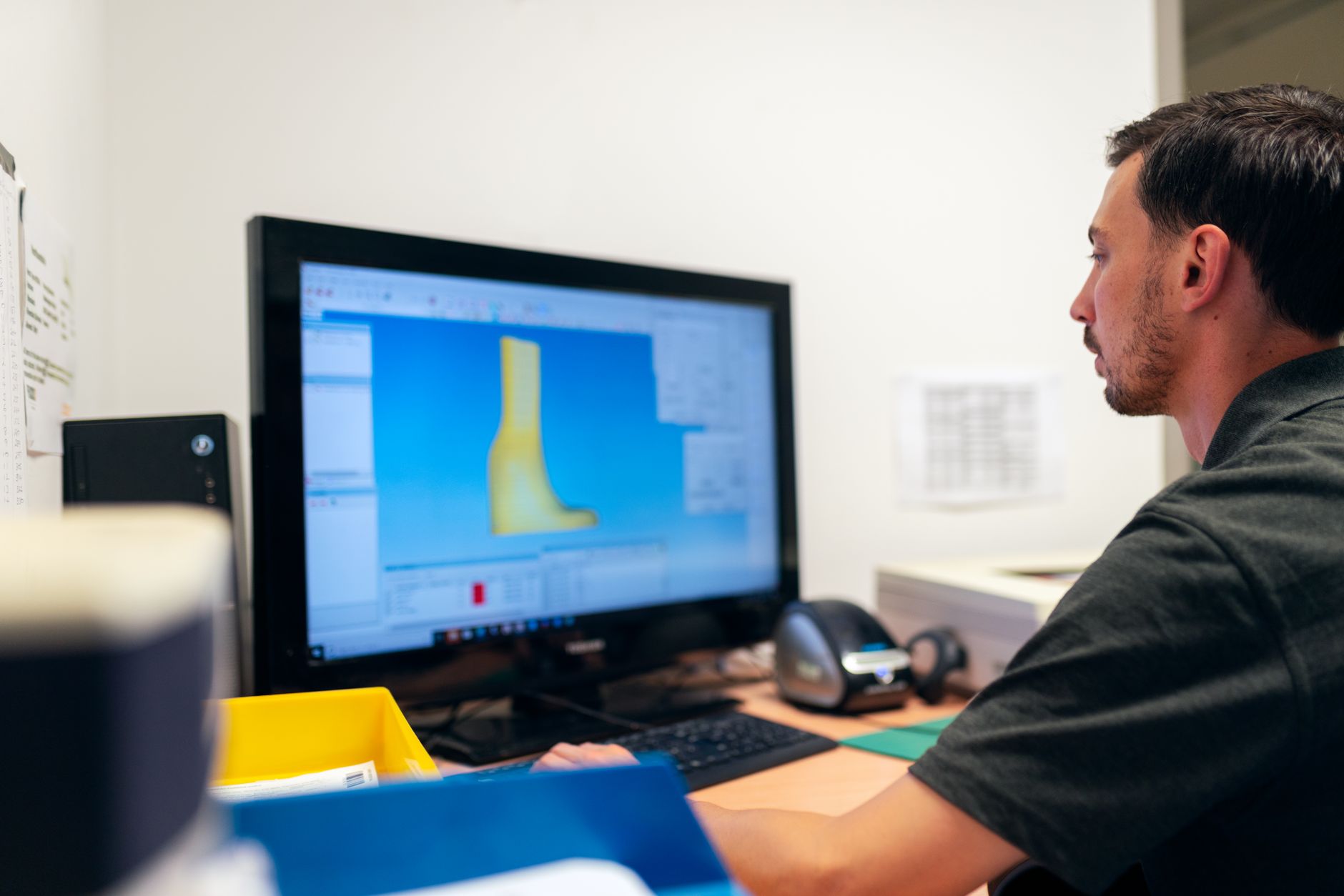 Engineer working on a CAD design